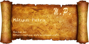 Mátyus Petra névjegykártya